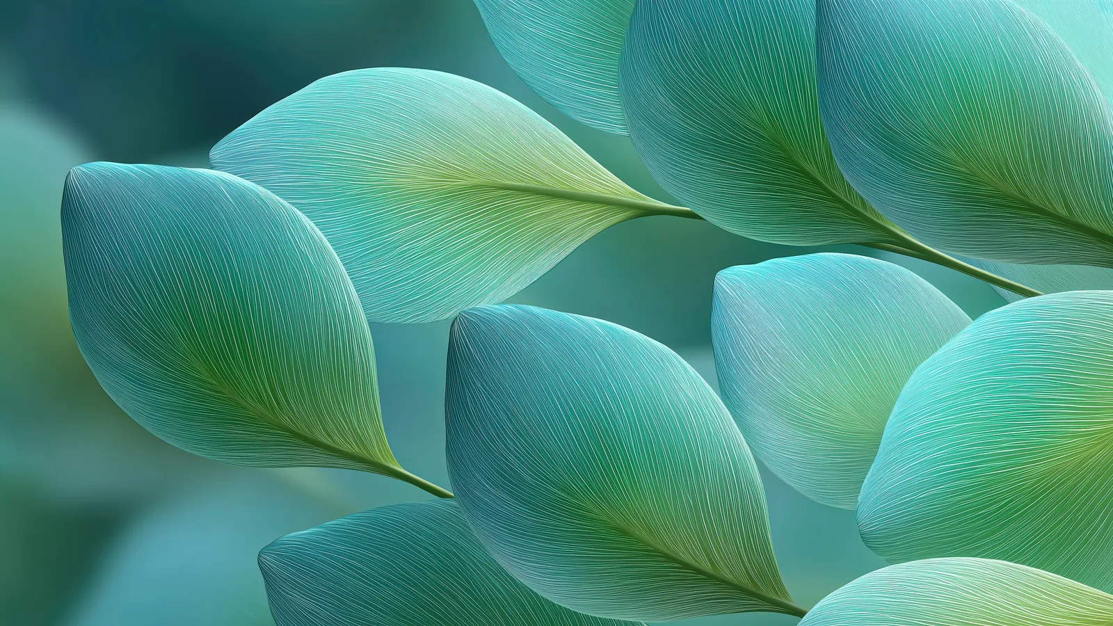 Teal Feathers — Pop Bloom — landscape edition