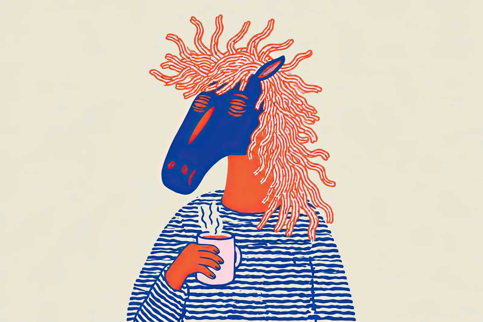 Blue Horse — Playful Folk — landscape edition
