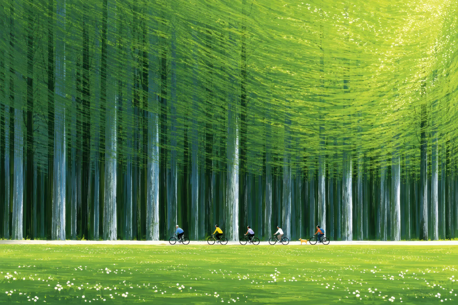 Bamboo Riders — Verdant Calm — landscape edition